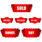 Red Marketing and Promotion Tags